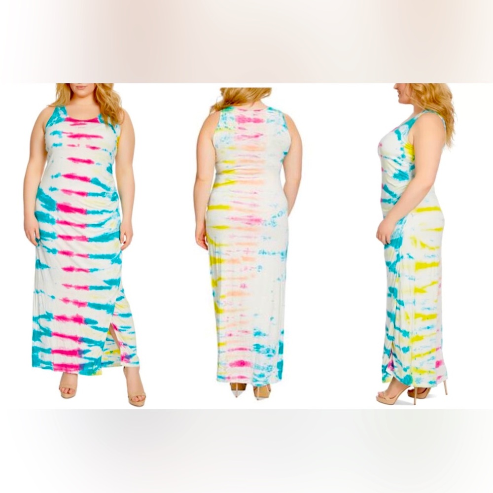 NWT Jessica Simpson Trendy Plus Size Bianca Tie-Dyed Dress Size 3X